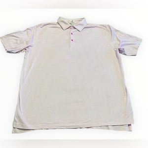 Peter Millar Crown Ease Pink/Striped Golf Polo Shirt XL